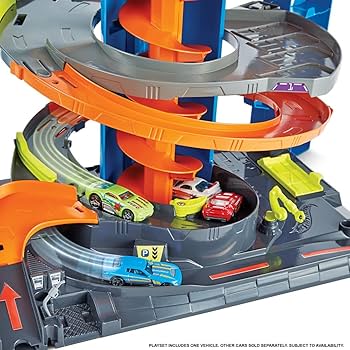 Hot Wheels Mega garaż tor samochodowy dla zabawek, magazyn +